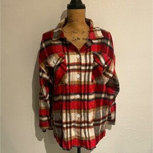 Red flannel Button Up Women’s Large